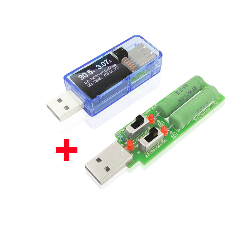 USB Strāvas un sprieguma mērītājs MAX 3A, + Pretestības 1,2,3A