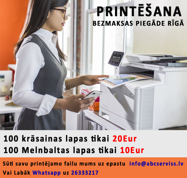 Printēšana, 100 izdrukas ar bezmaksas piegādi Rīgā