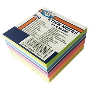Līmlapiņas 50x50mm, 250 lapas 7 neona krāsas (CEN80811)