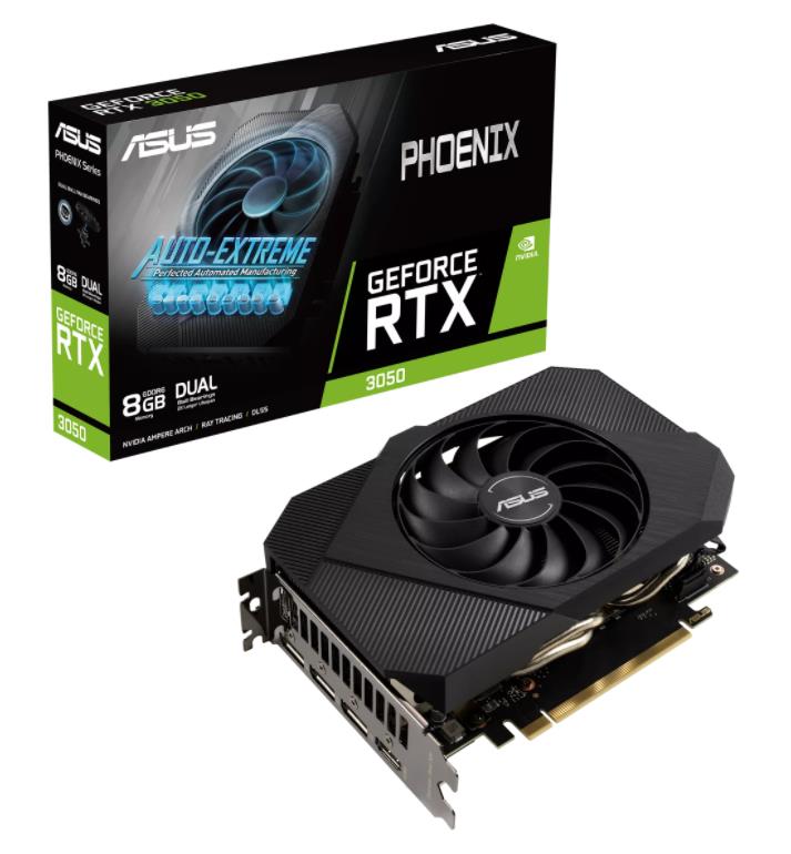 Graphics Card|ASUS|NVIDIA GeForce RTX 3050|8 GB|128 bit|PCIE 4.0 16x|GDDR6|1xHDMI|3xDisplayPort|PH-RTX3050-8G