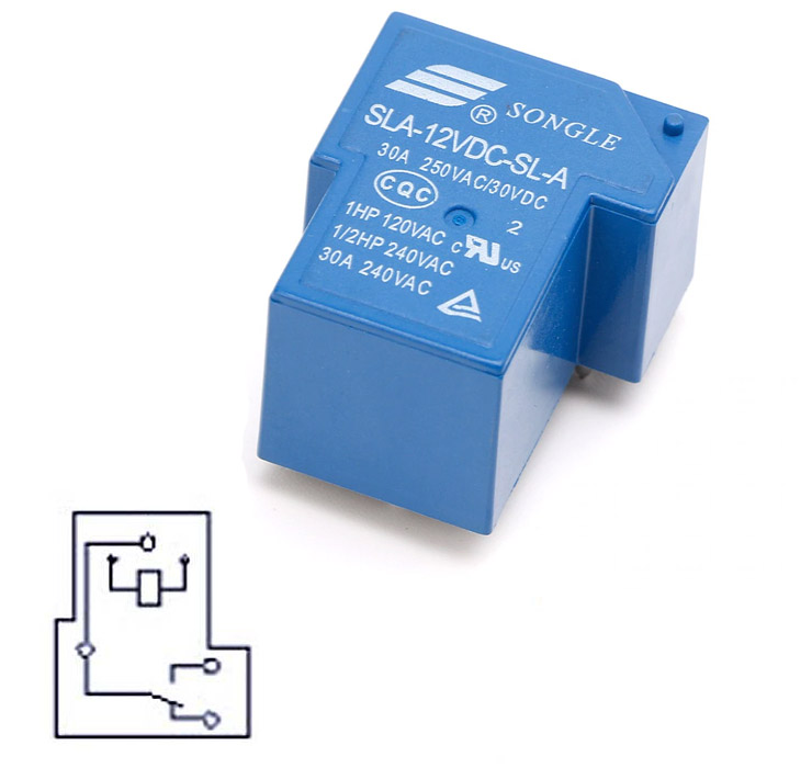 Relejs 12V, 220V 30A, SLA-12VDC-SL-C