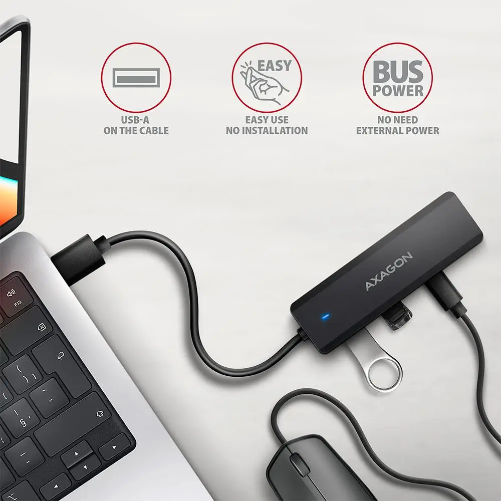 I/O HUB USB TRAVEL/0.19M HUE-C2A AXAGON