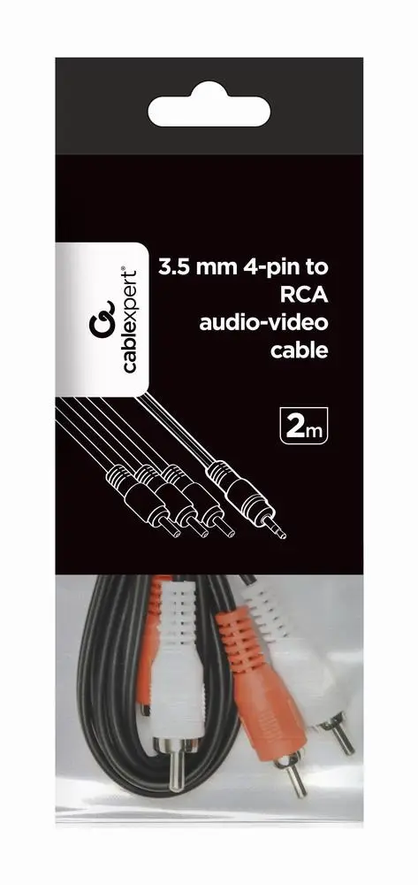 CABLE AUDIO 3.5MM 4PIN TO 3RCA/AV 2M CCA-4P2R-2M GEMBIRD