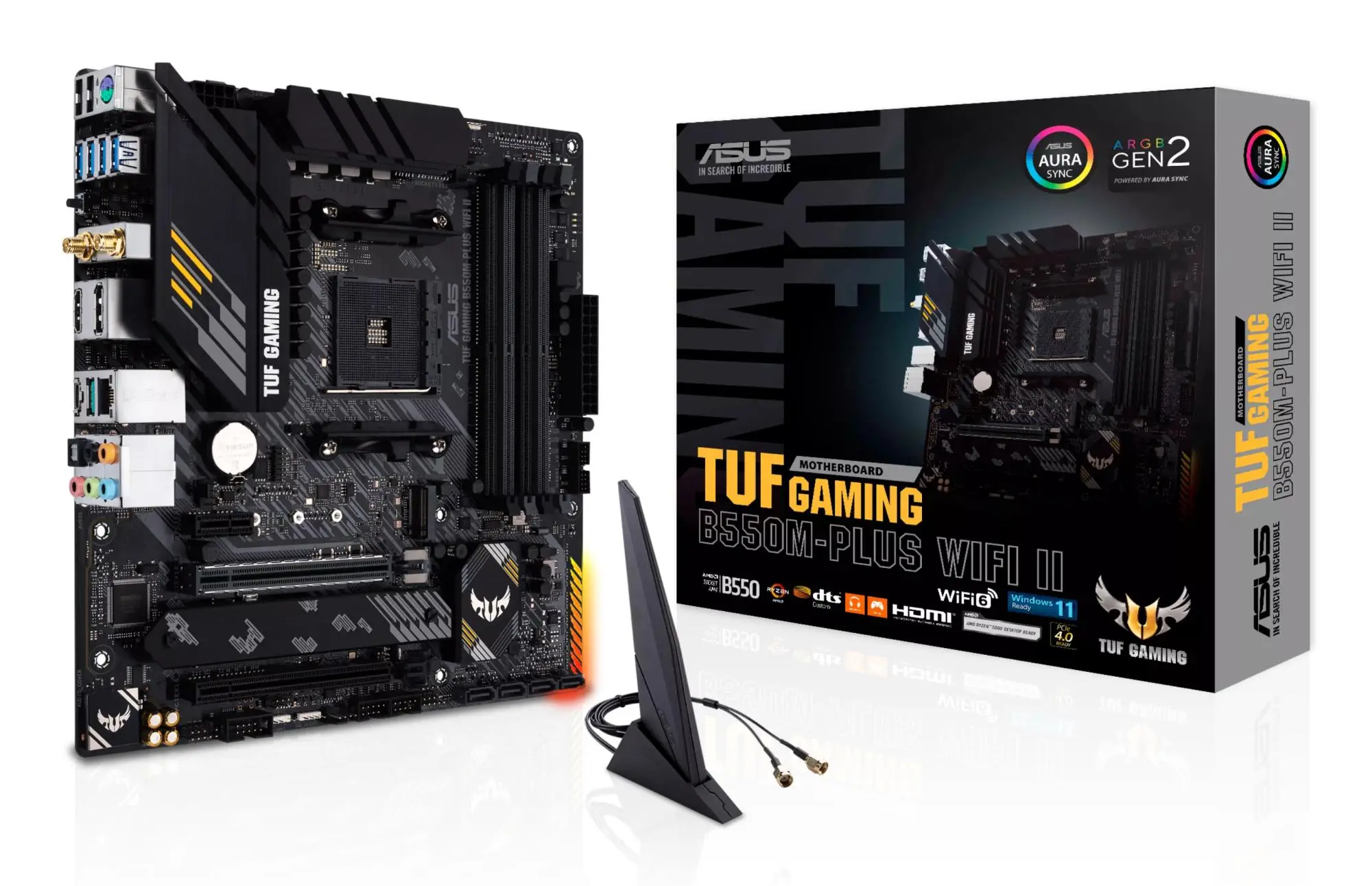 Mainboard|ASUS|AMD B550|SAM4|MicroATX|Memory DDR4|Memory slots 4|1xPCI-Express 3.0 1x|1xPCI-Express 3.0 16x|1xPCI-Express 4.0 16x|2xM.2|1xHDMI|1xDisplayPort|2xUSB 2.0|5xUSB 3.2|1xUSB type C|1xPS/2|1xOptical S/PDIF|1xRJ45|5xAudio port|TUFGAMB550MPLUSWIFIII