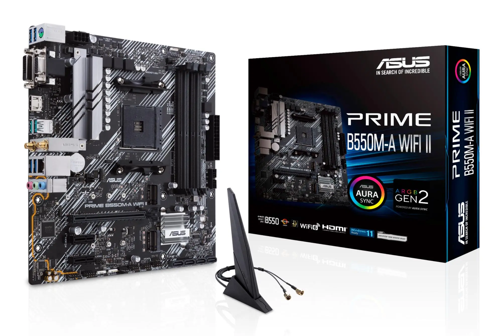 Mainboard|ASUS|AMD B550|SAM4|MicroATX|Memory DDR4|Memory slots 4|2xPCI-Express 3.0 1x|1xPCI-Express 4.0 16x|2xM.2|1x15pin D-sub|1xDVI-D|1xHDMI|2xAudio-In|1xAudio-Out|6xUSB 3.2|1xPS/2|1xRJ45|PRIMEB550M-AWIFIII