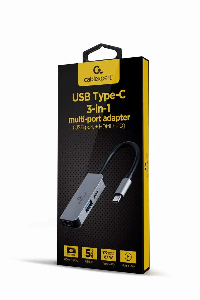 I/O ADAPTER USB-C TO HDMI/USB3/3IN1 A-CM-COMBO3-02 GEMBIRD