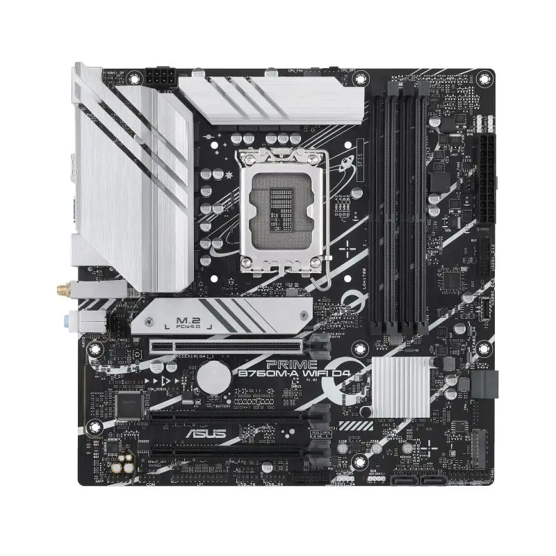 Mainboard|ASUS|Intel B760 Express|LGA1700|Micro-ATX|Memory DDR4|Memory slots 4|3xPCI-Express 4.0 16x|2xM.2|2xHDMI|1xDisplayPort|4xUSB 2.0|2xUSB 3.2|1xPS/2|1xRJ45|3xAudio port|PRIMEB760M-AWIFID4
