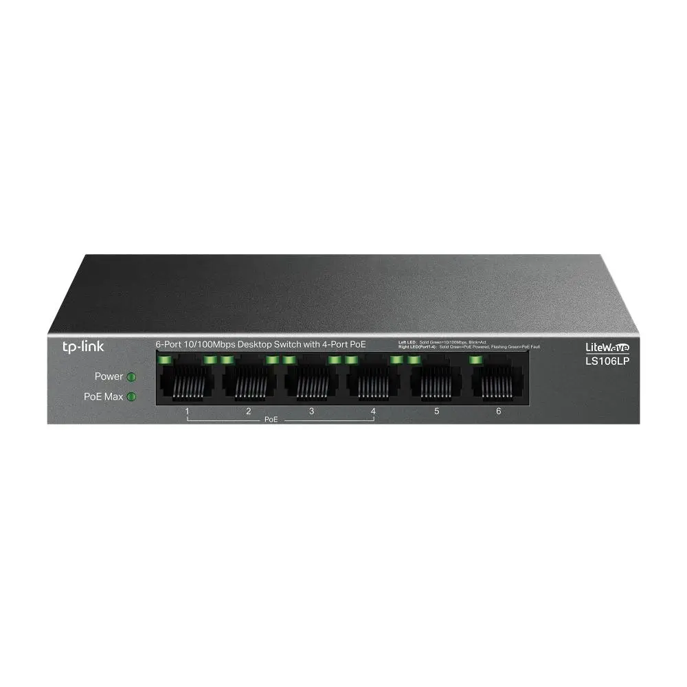 Switch|TP-LINK|LS106LP|PoE ports 4|LS106LP