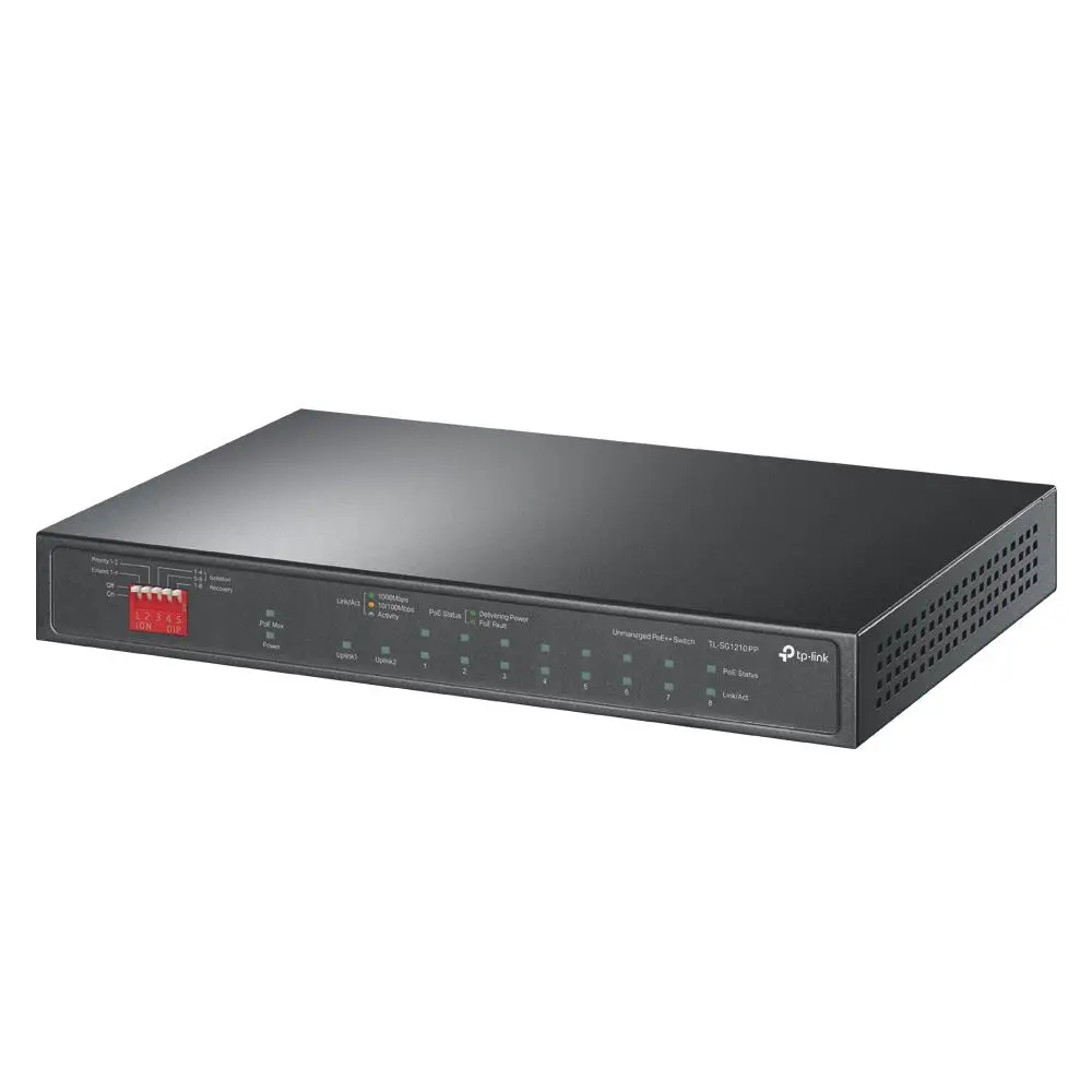 Switch|TP-LINK|TL-SG1210PP|9x10Base-T / 100Base-TX / 1000Base-T|1x10/100/1000BASE-T/SFP combo|PoE+ ports 6|TL-SG1210PP