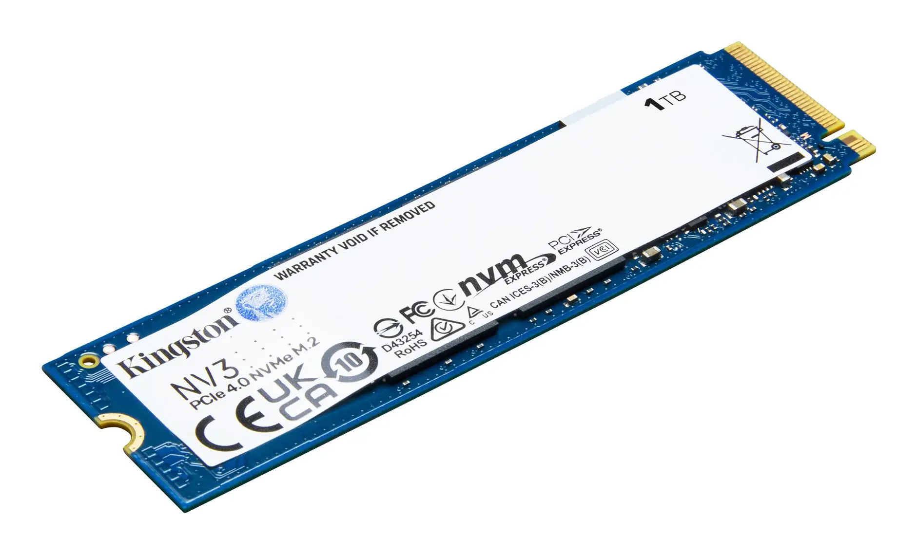 SSD|KINGSTON|NV3|1TB|M.2|PCIE|NVMe|3D NAND|Write speed 4000 MBytes/sec|Read speed 6000 MBytes/sec|TBW 320 TB|MTBF 200000 hours|SNV3S/1000G