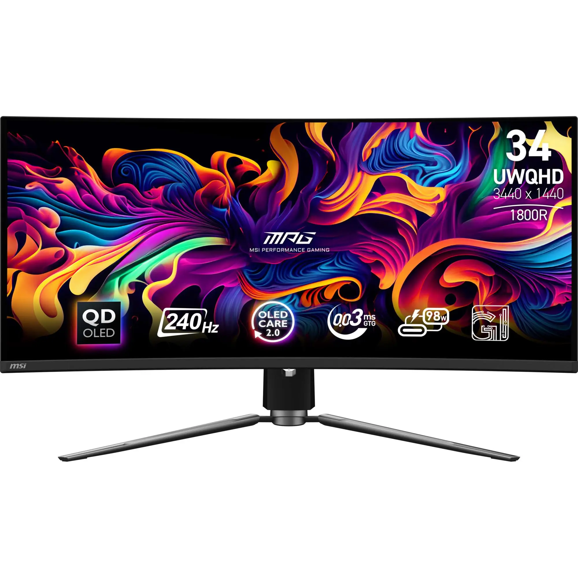 Monitor|MSI|34 "|3440 x 1440 pixels|UltraWide Quad HD|Native aspect ratio 21:9|QD-OLED|Curved|MPG341CQPXQD-OLED