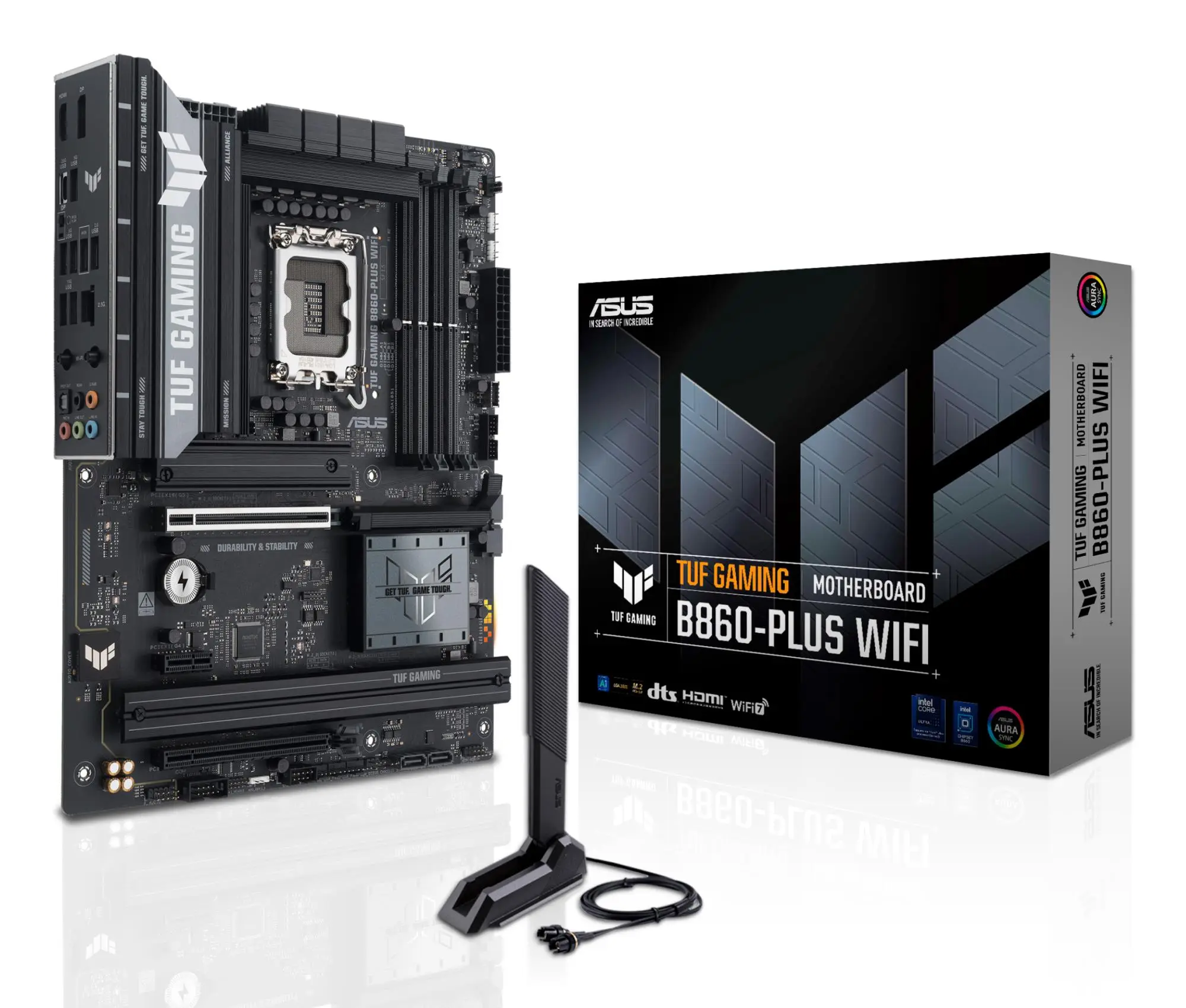Mainboard|ASUS|Intel B860 Express|LGA1851|ATX|Memory DDR5|Memory slots 4|1xPCI-Express 4.0 1x|1xPCI-Express 4.0 16x|1xPCI-Express 5.0 16x|3xM.2|1xHDMI|1xDisplayPort|2xUSB 2.0|3xUSB 3.0|2xUSB 3.2|1xUSB-C|1xOptical S/PDIF|1xRJ45|5xAudio port|TUFGAMINGB860-P