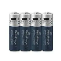BATTERY RECH. LI-ION AA 1.5V/1400MAH 4P MRBAT161 MEDIARANGE