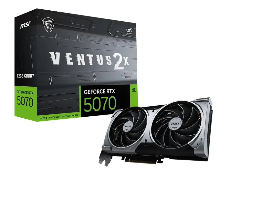 Graphics Card|MSI|NVIDIA GeForce RTX 5070|12 GB|GDDR7|192 bit|PCIE 5.0 16x|Dual Slot Fansink|1xHDMI|3xDisplayPort|RTX507012GVENTUS2XOC
