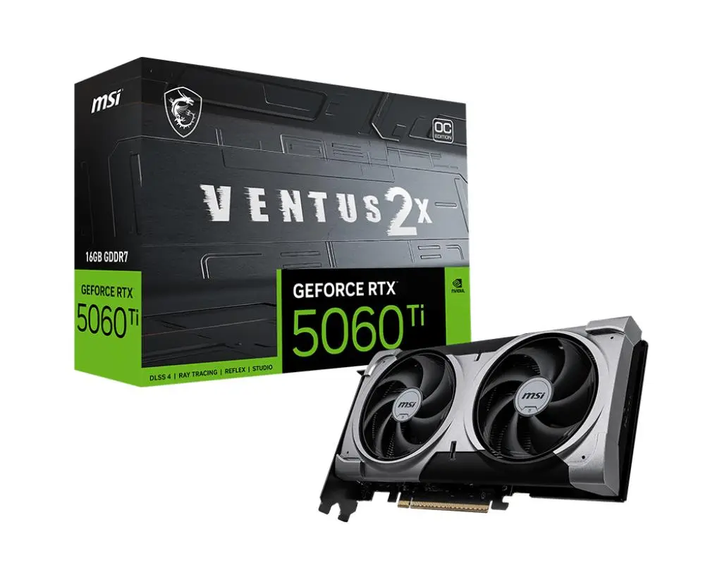 Graphics Card|MSI|NVIDIA GeForce RTX 5060 Ti|16 GB|GDDR7|128 bit|PCIE 5.0 16x|Dual Slot Fansink|5060TI16GVENTUS2XOCPLUS