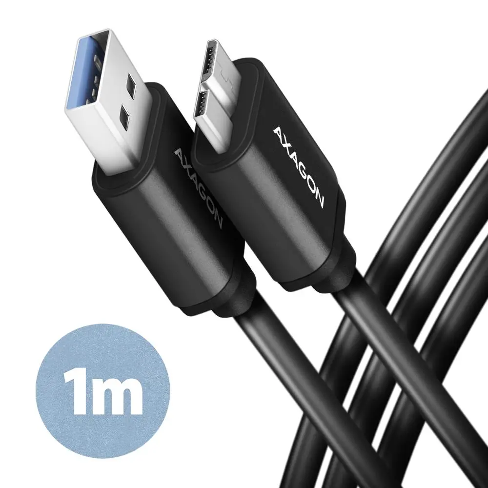 CABLE USB3.2 TO MICRO-B 1M/SPEED BLK BUMM3-AM10AB AXAGON
