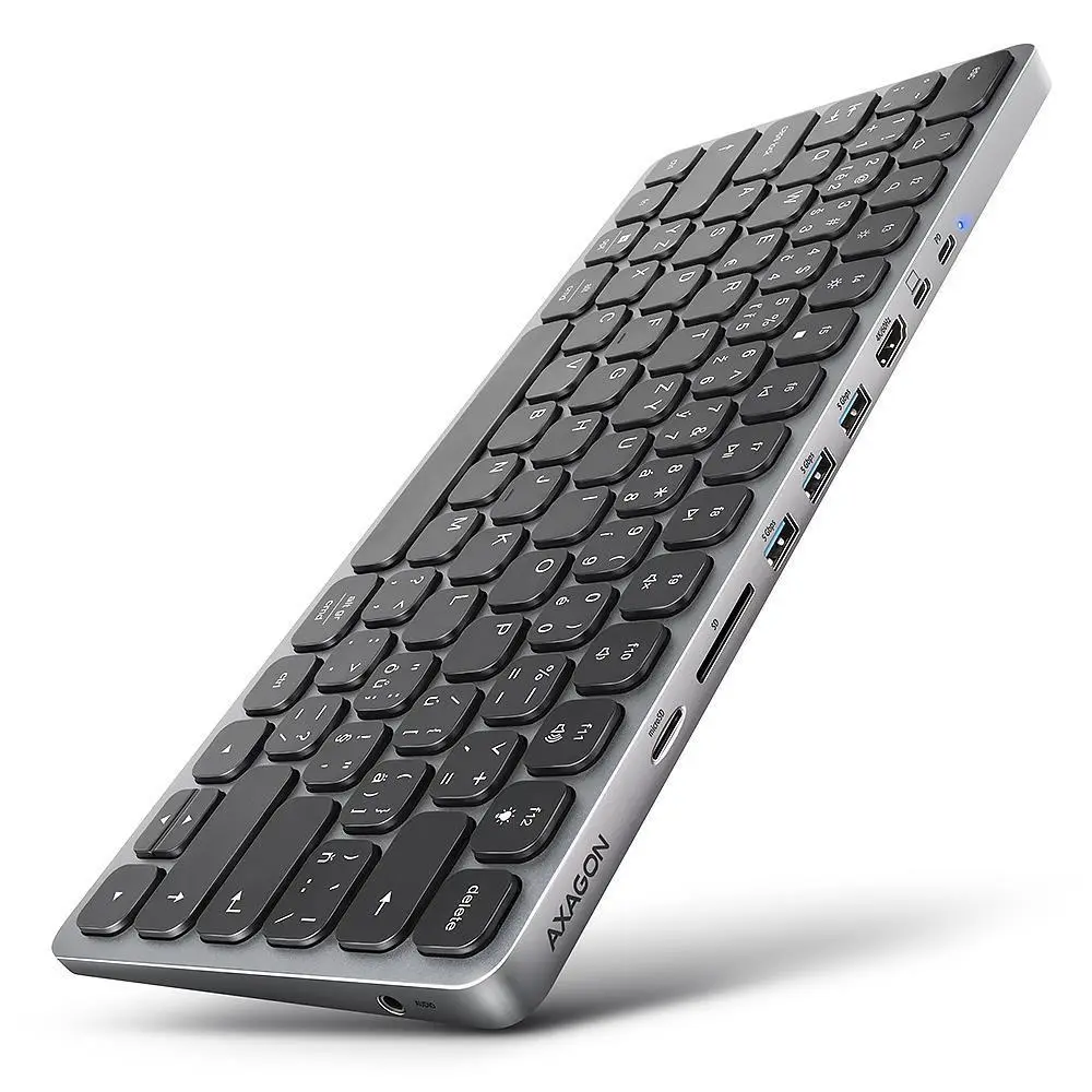 KEYBOARD + I/O HUB 9IN1/0.6M HMC-KB-US AXAGON