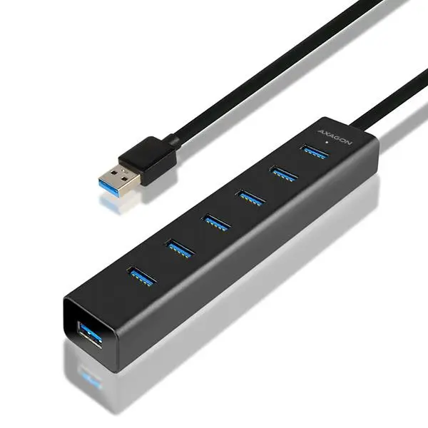 I/O HUB USB3.0 7PORT CHARGING/W/AC 1.2M HUE-SA7BP AXAGON