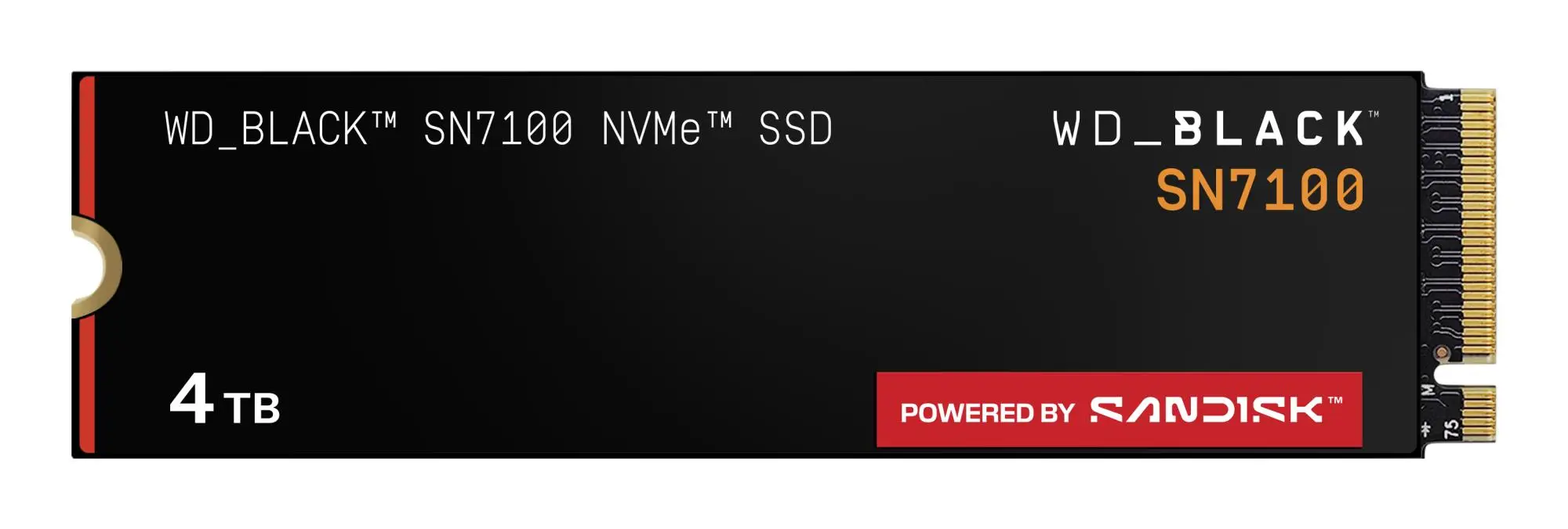 SSD|SANDISK|Read speed 7000 MB/s|Write speed 6700 MB/s|NVMe Yes|PCI Express 4.0|M.2|4000 GB|POWERED BY SANDISK|Black SN7100|WDS400T4X0E-00CJA0