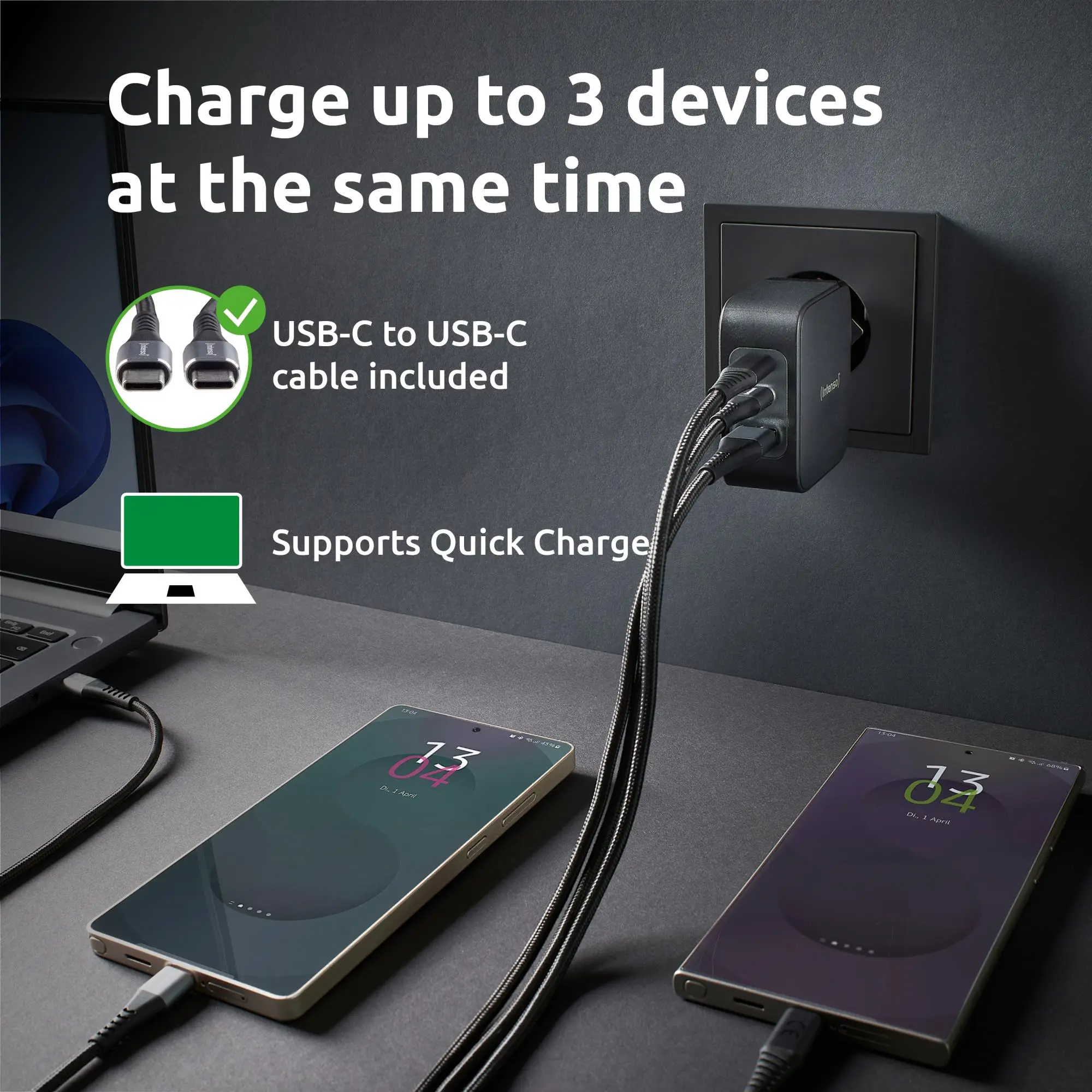 POWER ADAPTER USB-C GAN +C520C/7810010 INTENSO