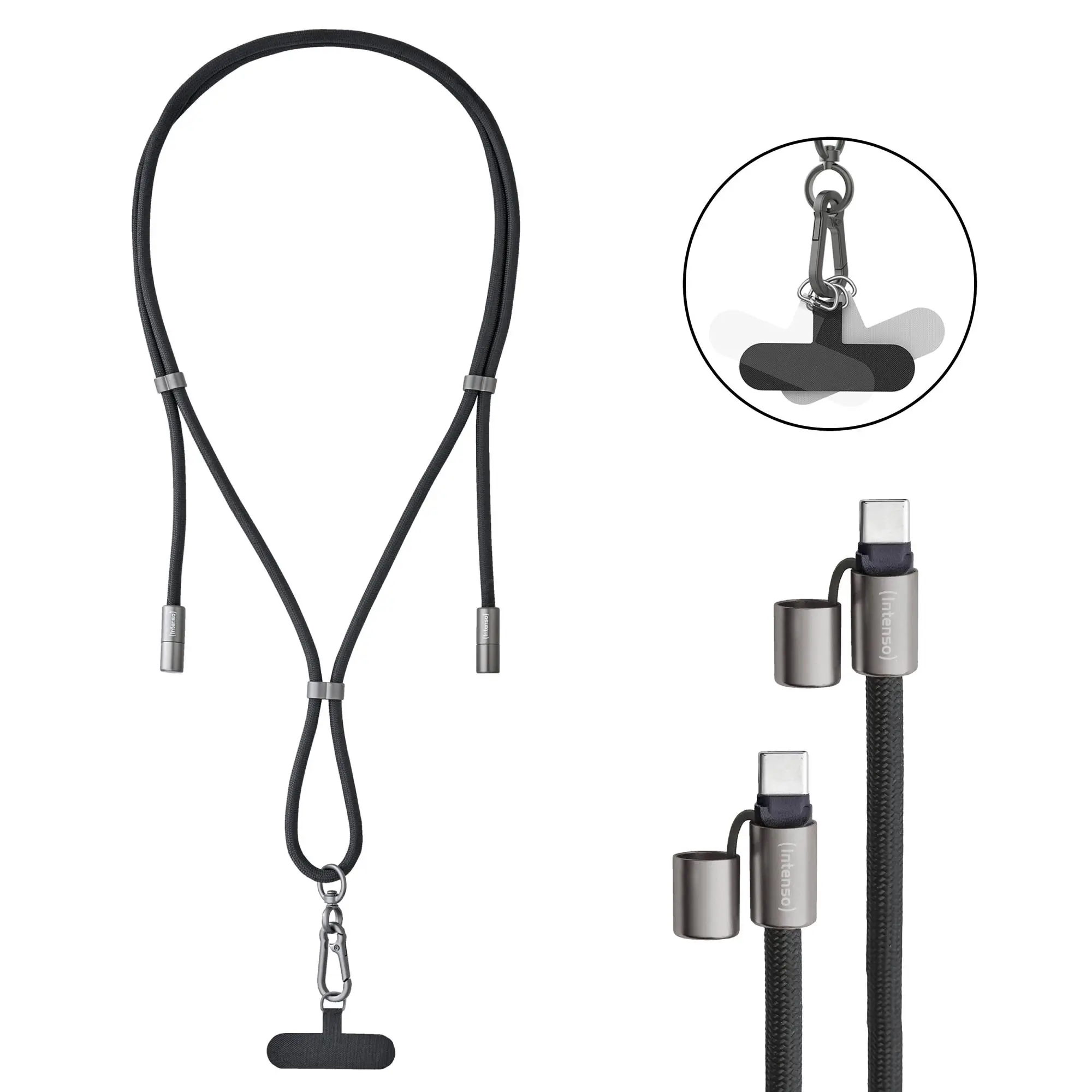 CABLE USB-C TO USB-C 1.65M/LANYARD BLACK 7991000 INTENSO