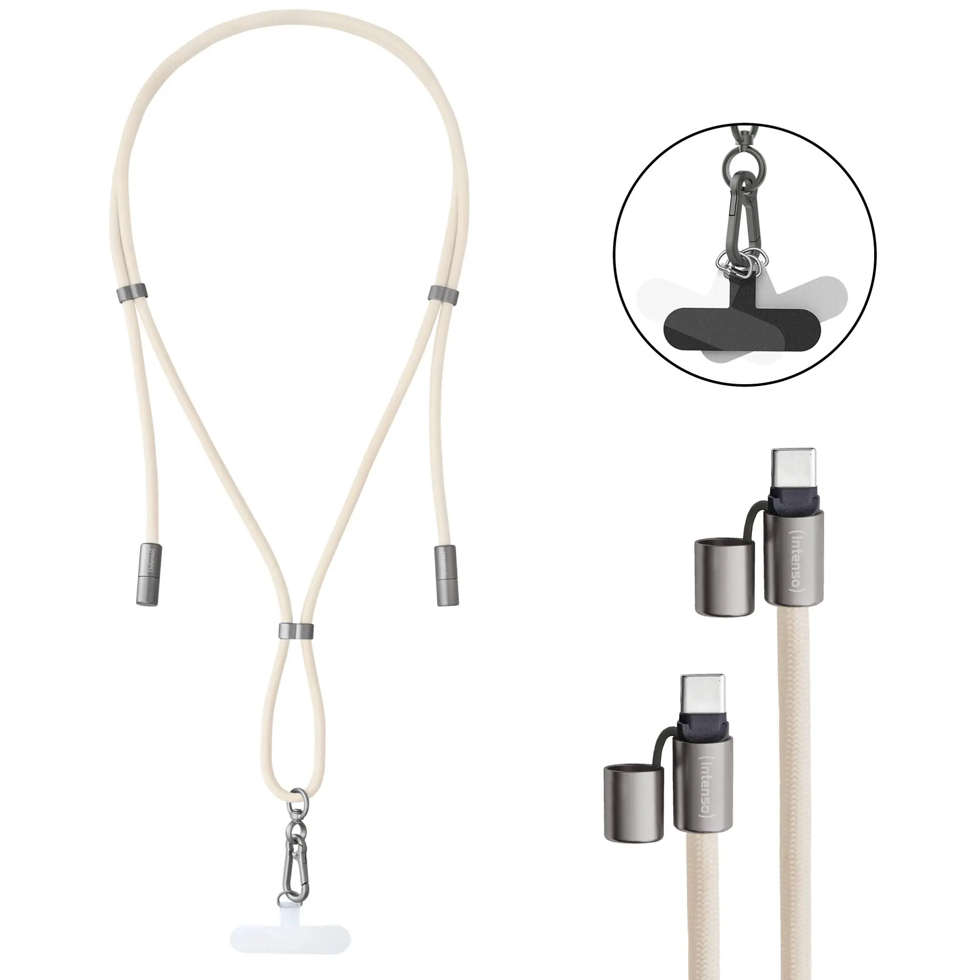 CABLE USB-C TO USB-C 1.65M/LANYARD BEIGE 7991001 INTENSO