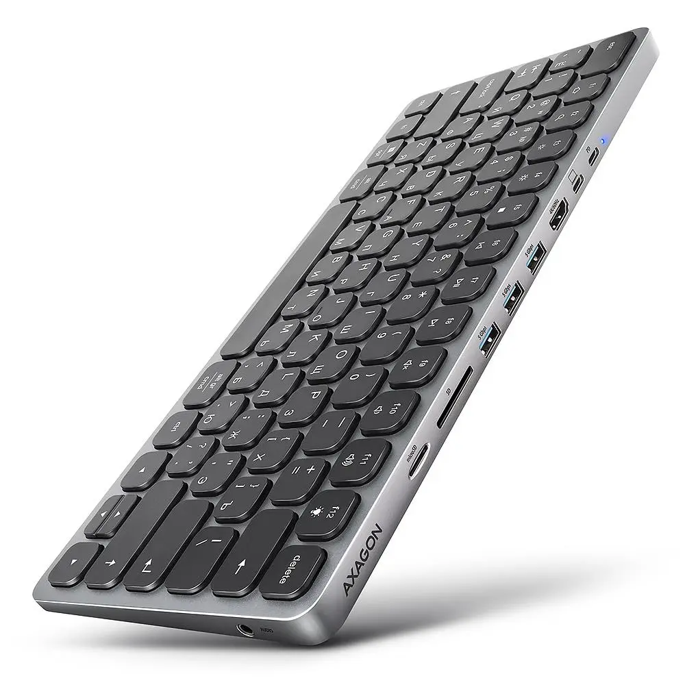 KEYBOARD + I/O HUB 9IN1/0.6M HMC-KB-CRL AXAGON