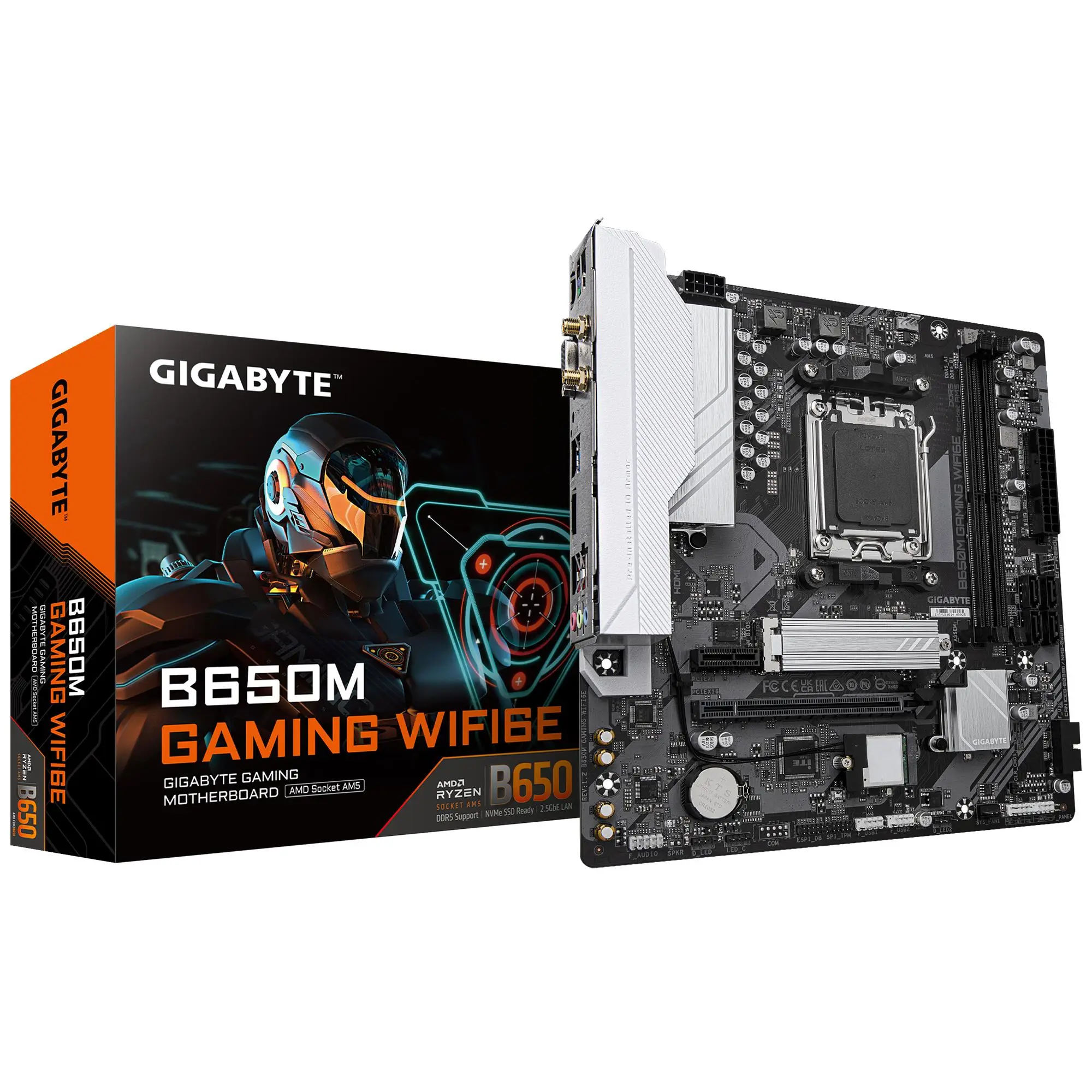 Mainboard|GIGABYTE|AMD B650|Socket AM5|micro ATX|RAM DDR5-SDRAM|2xSlots|Wi-Fi Yes|Bluetooth Yes|1xNumber of M.2 (M) slots|B650M GAMING WIFI6E (rev. 1.4)|B650MGAMINGWIFI6E1.4