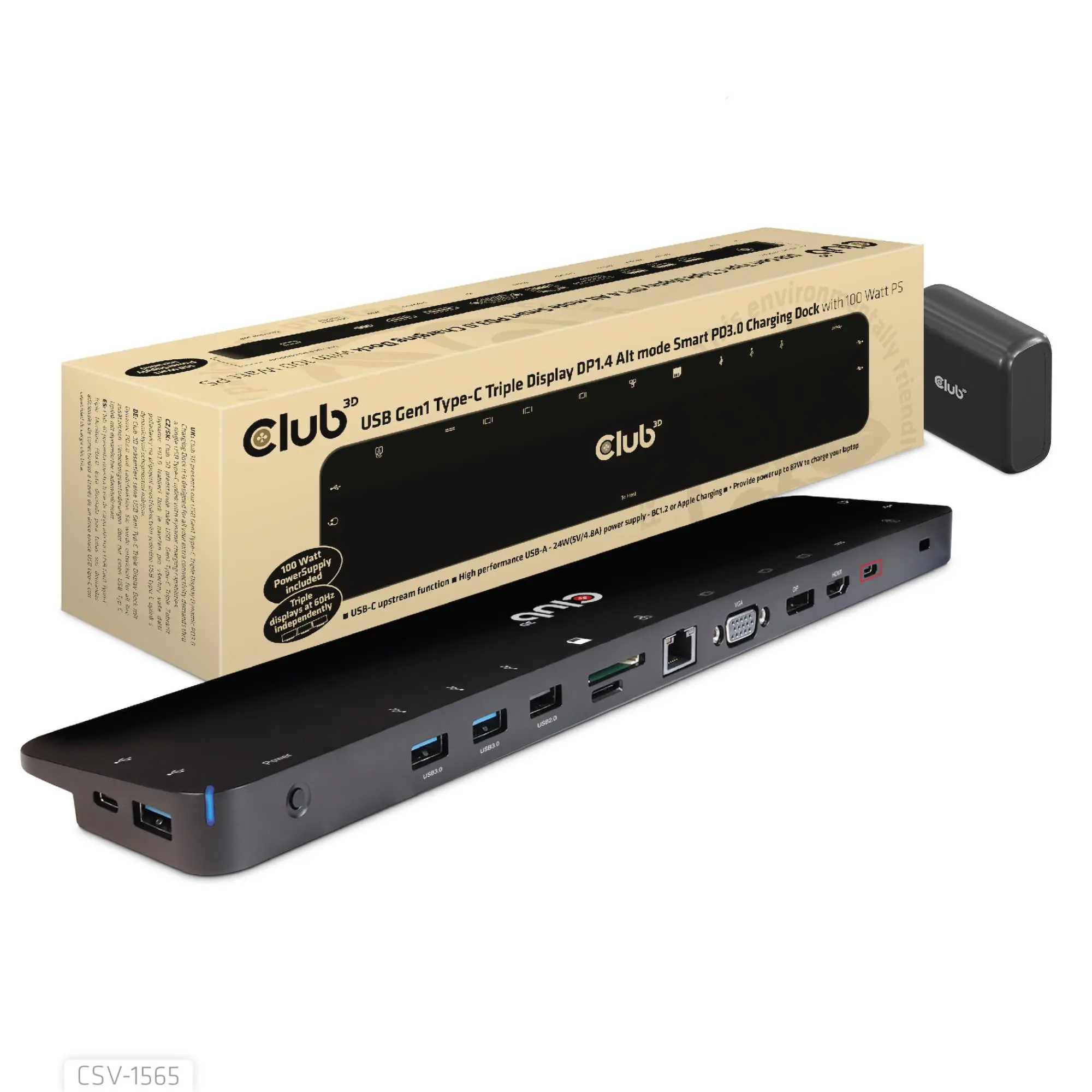 NB ACC DOCKING STATION/USB-C 100W CSV-1565 CLUB3D