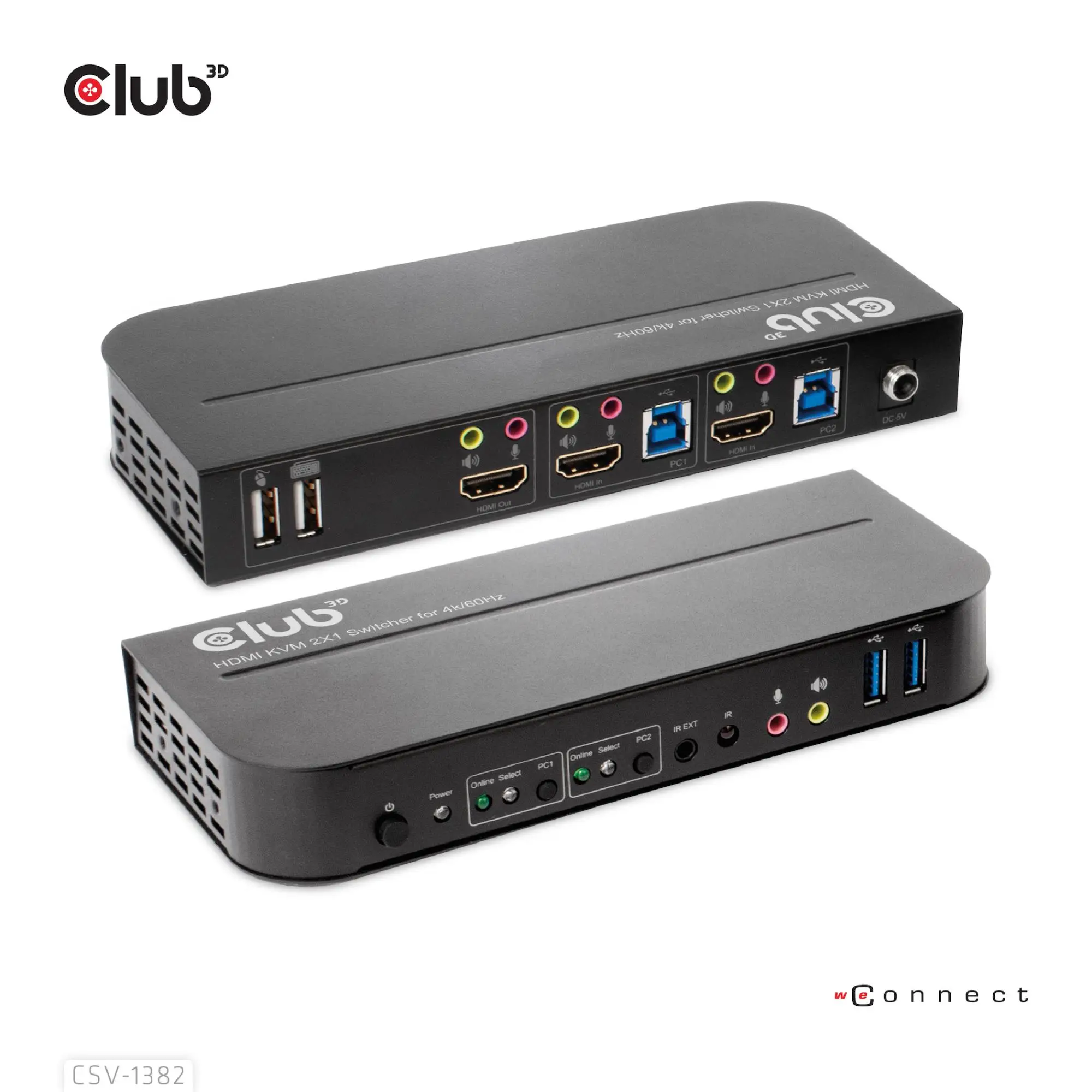 VIDEO SWITCH KVM HDMI 2PORT/CSV-1382 CLUB3D