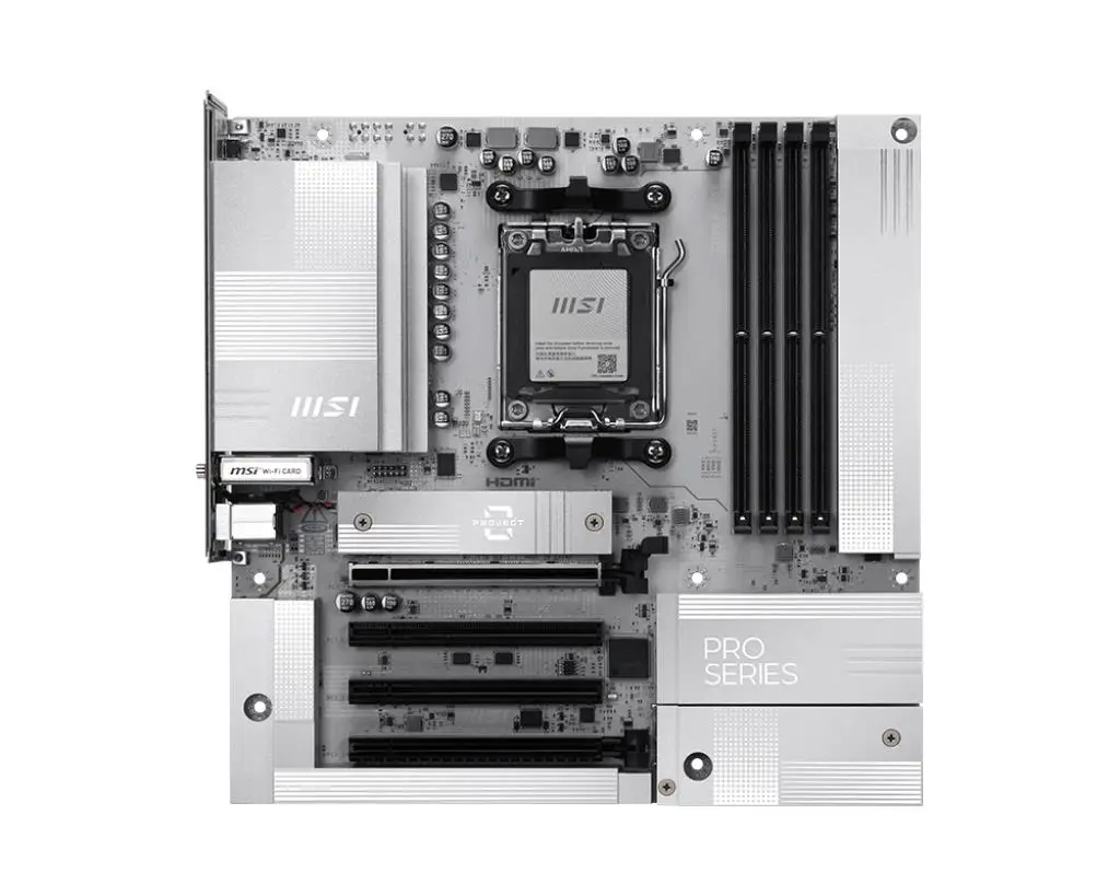 Mainboard|MSI|AMD B850|Socket AM5|micro ATX|RAM DDR5-SDRAM|4xSlots|Wi-Fi Yes|Bluetooth Yes|1xPCI Express x4 slots|1xPCI Express x16 slots|2xNumber of M.2 (M) slots|PROB850M-AWIFIPZ