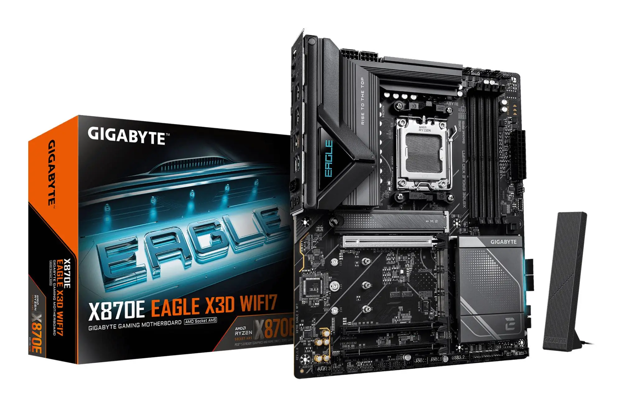 Mainboard|GIGABYTE|AMD X870E|Socket AM5|ATX|RAM DDR5-SDRAM|4xSlots|Wi-Fi Yes|Bluetooth Yes|4xNumber of M.2 (M) slots|X870EEAGLEXWF7