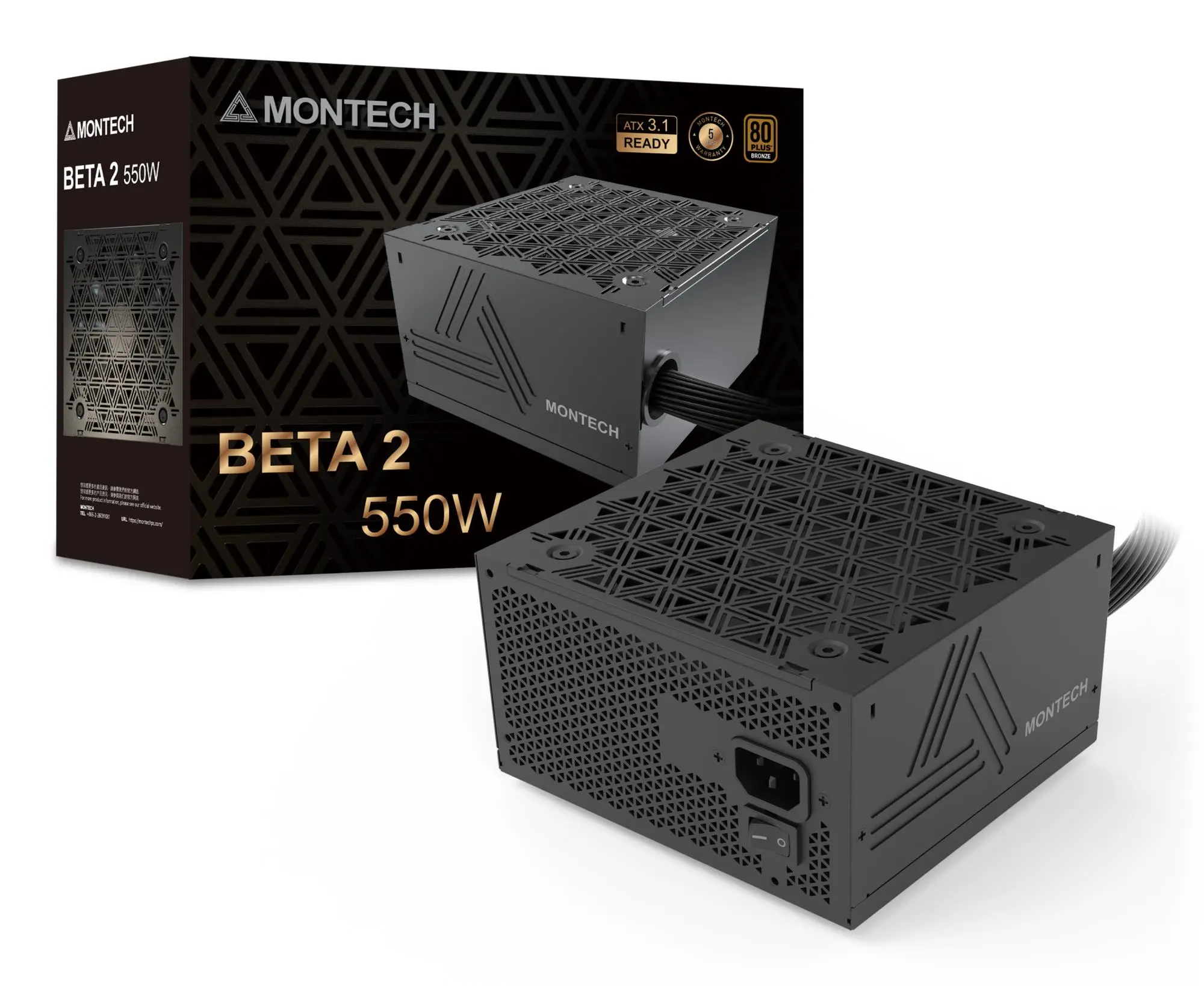 Power Supply|MONTECH|BETA 2|ATX|PC|100 - 240 V|550 W|BETA2550W
