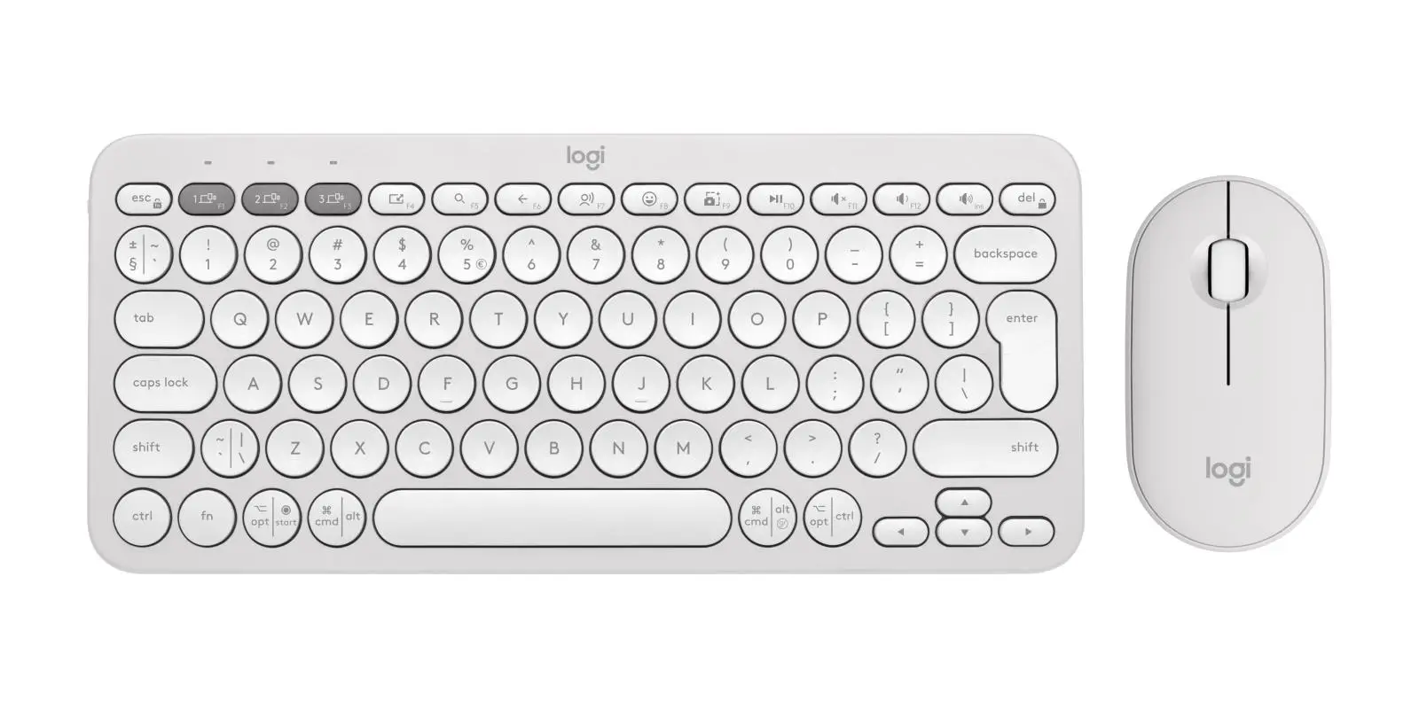 KEYBOARD +MOUSE COMBO PEBBLE 2/WHITE 920-012240 LOGITECH
