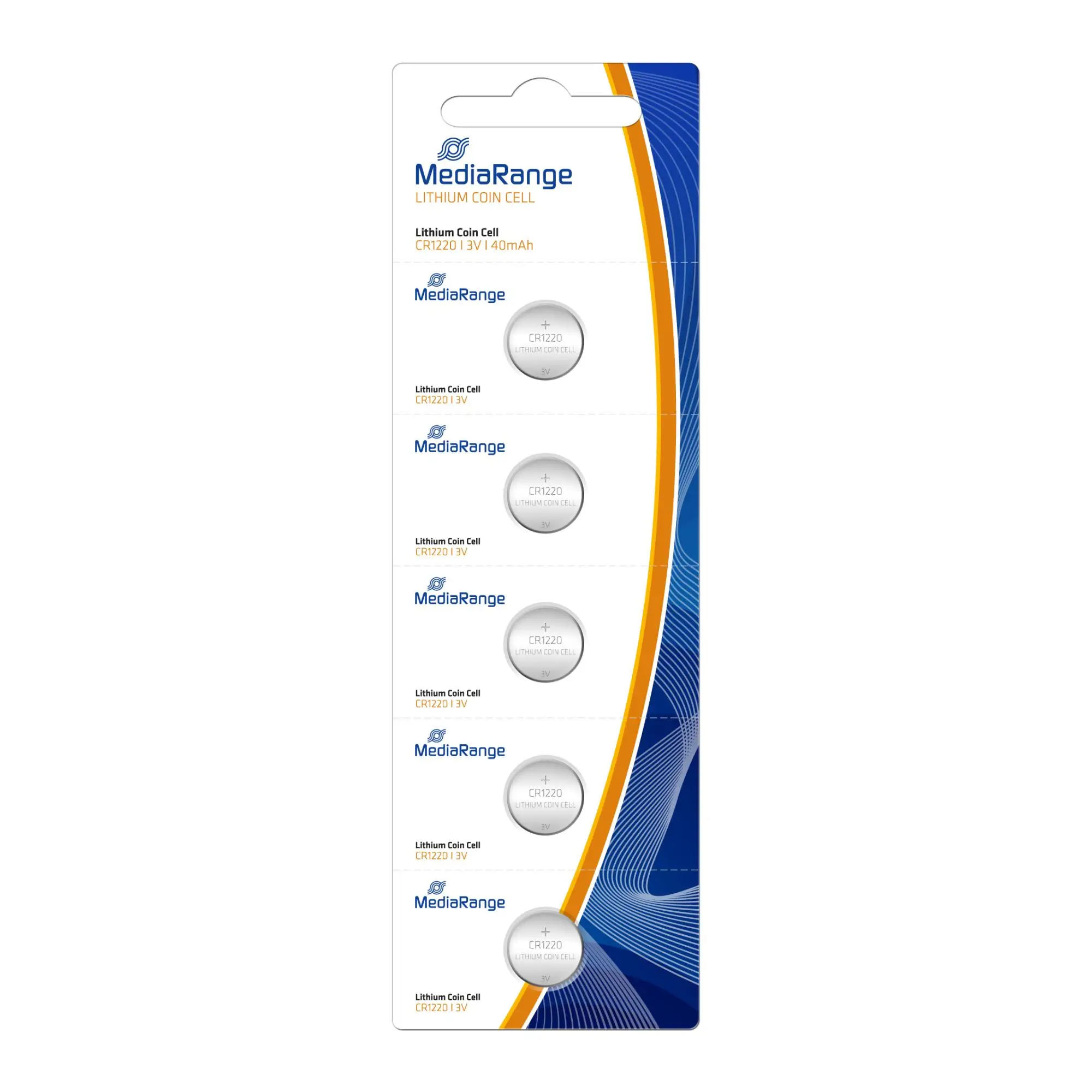 BATTERY LITHIUM CR1220 3V/5PCS MRBAT134 MEDIARANGE