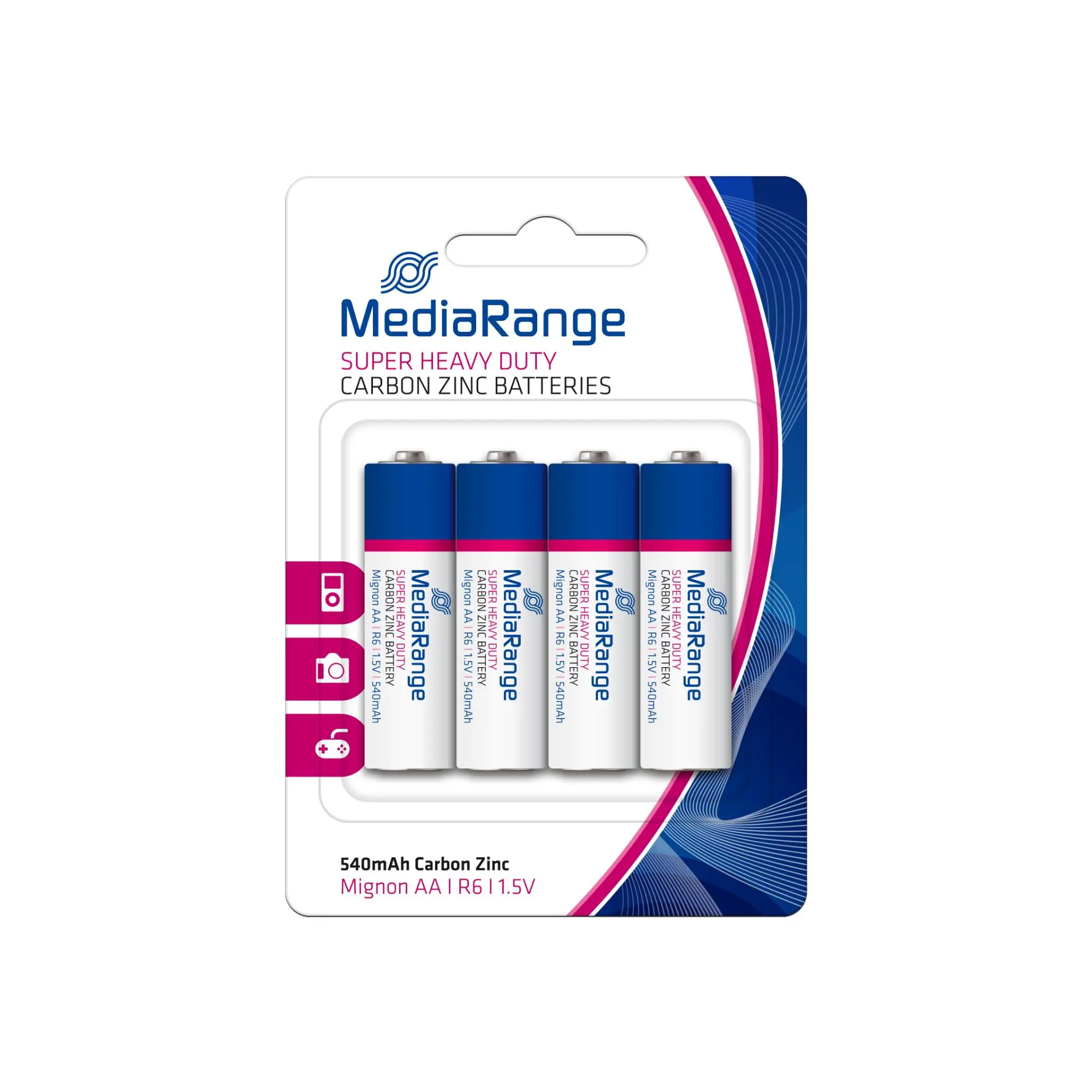 BATTERY CARBON-ZINC AA 1.5V/4PCS MRBAT144 MEDIARANGE