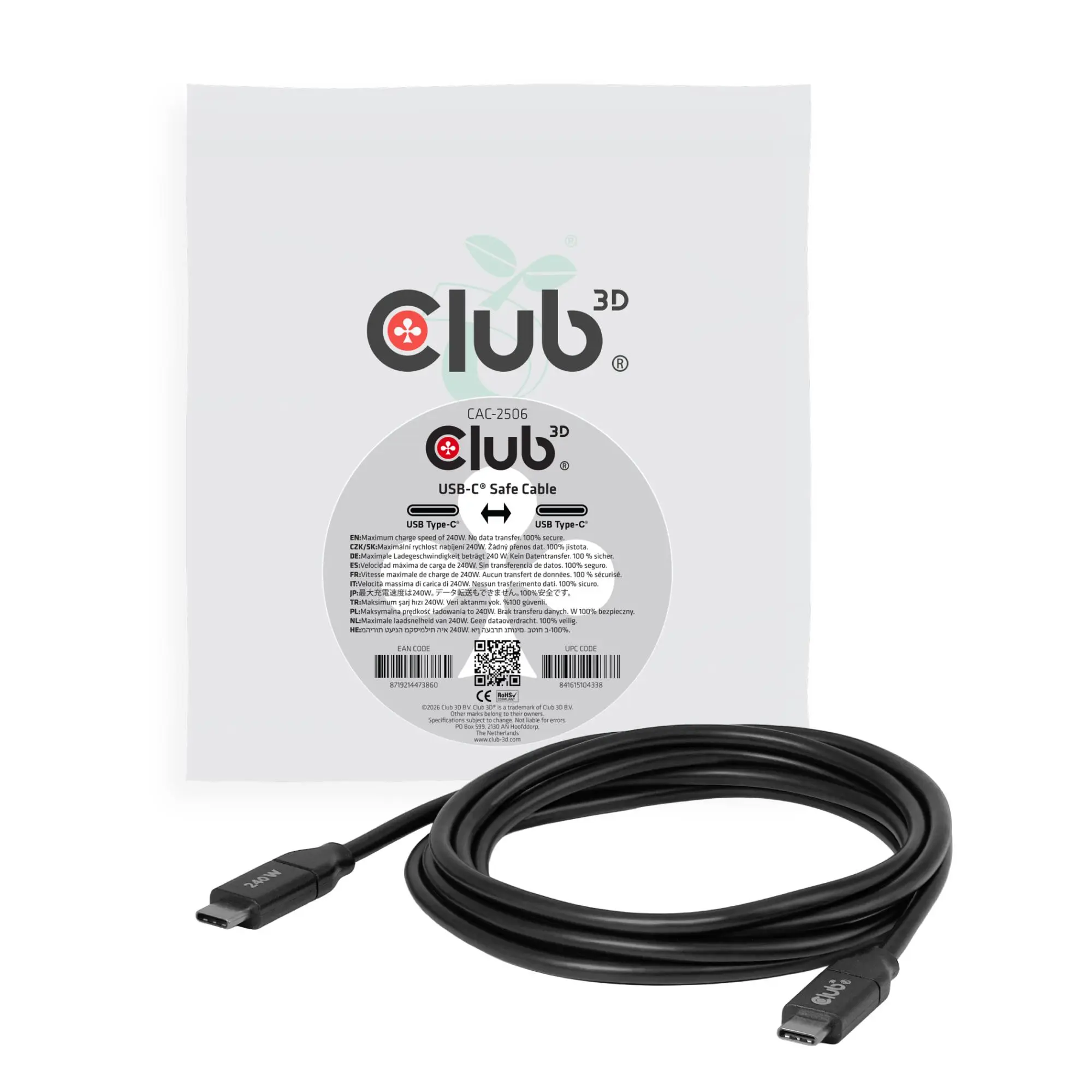 CABLE USB-C 2M/CAC-2506 CLUB3D