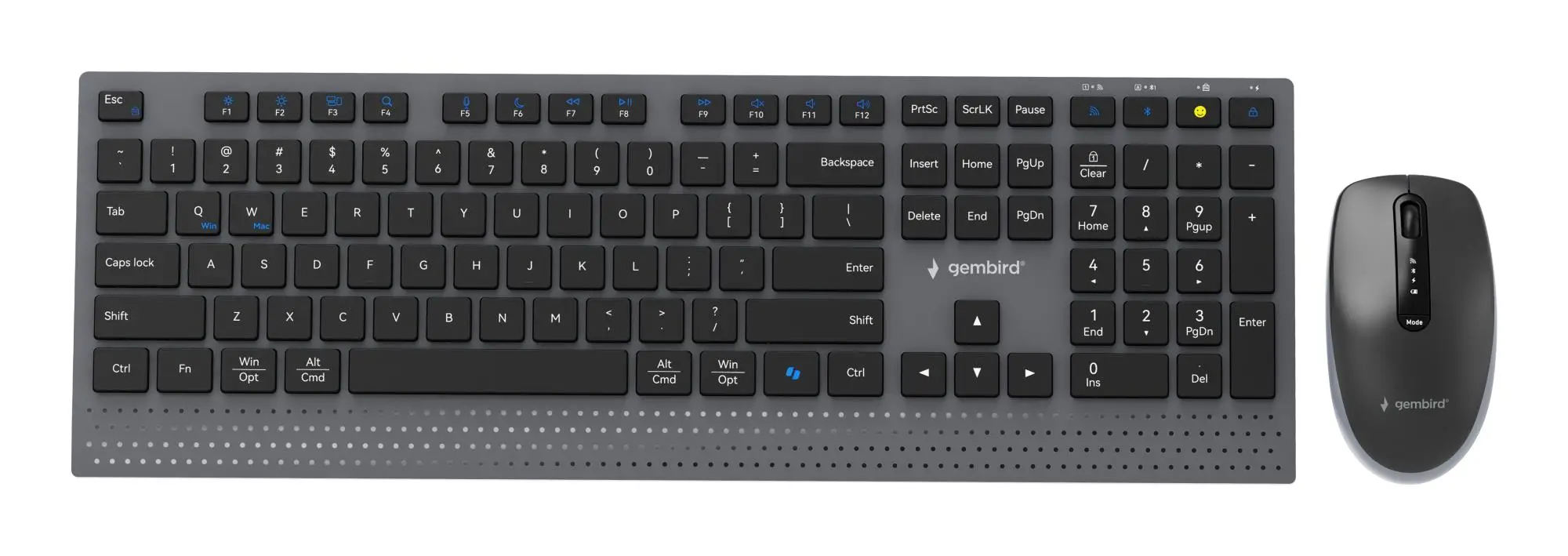 KEYBOARD +MOUSE WRL ENG/BK KBS-WPS-02 GEMBIRD