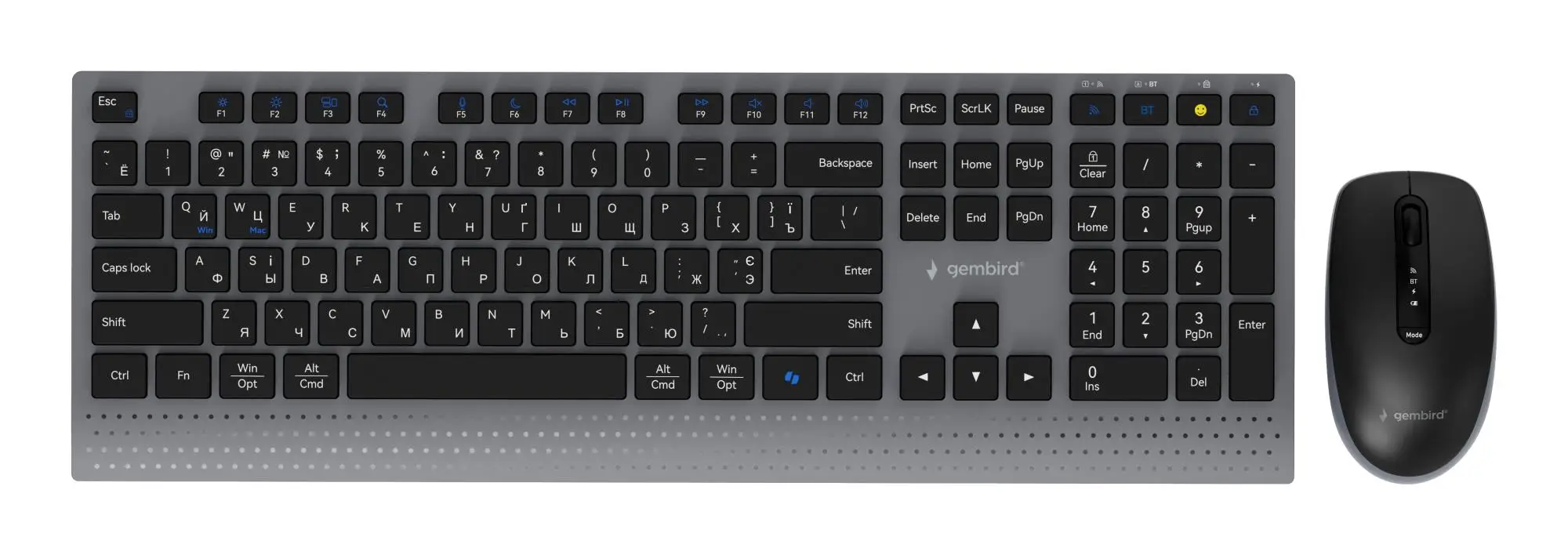 KEYBOARD +MOUSE WRL CYRILLIC/BK KBS-WPS-02-CYRL GEMBIRD