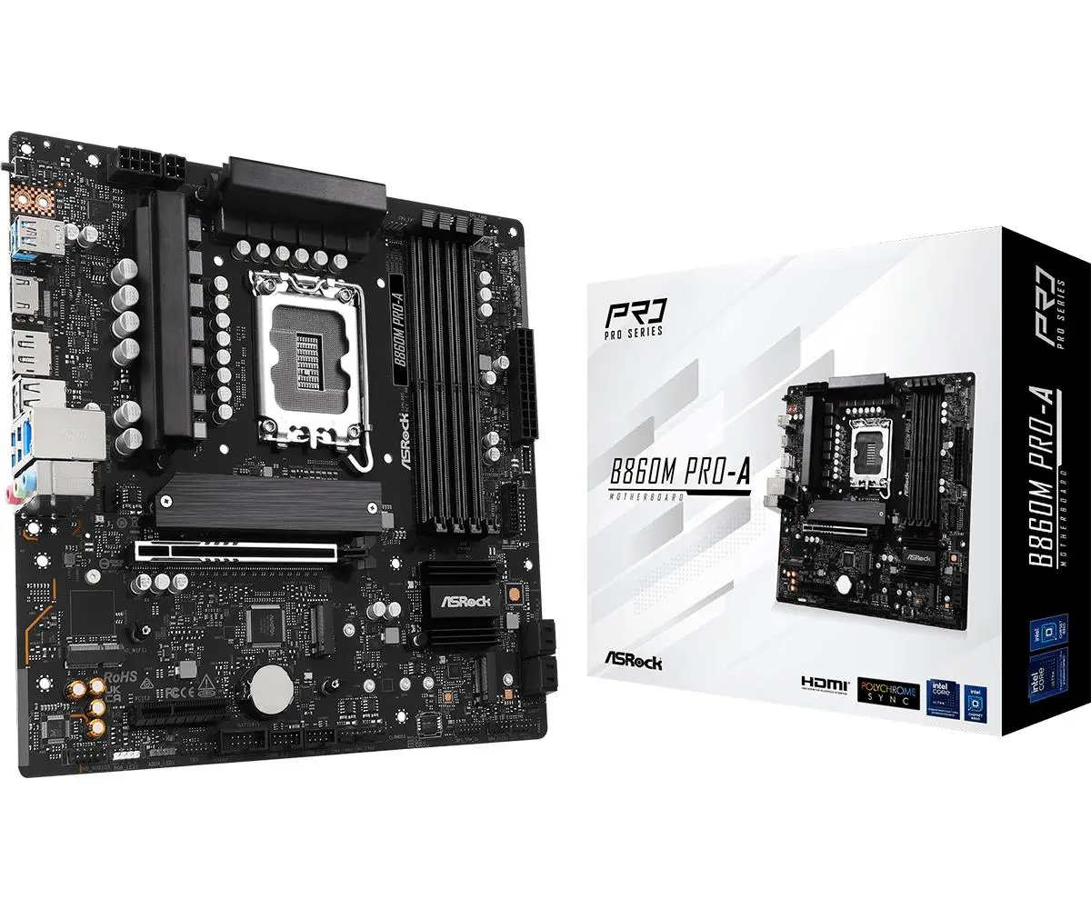 Mainboard|ASROCK|Intel B860|LGA 1851 (Socket V1)|micro ATX|RAM DDR5-SDRAM|4xSlots|3xNumber of M.2 (M) slots|B860MPRO-A