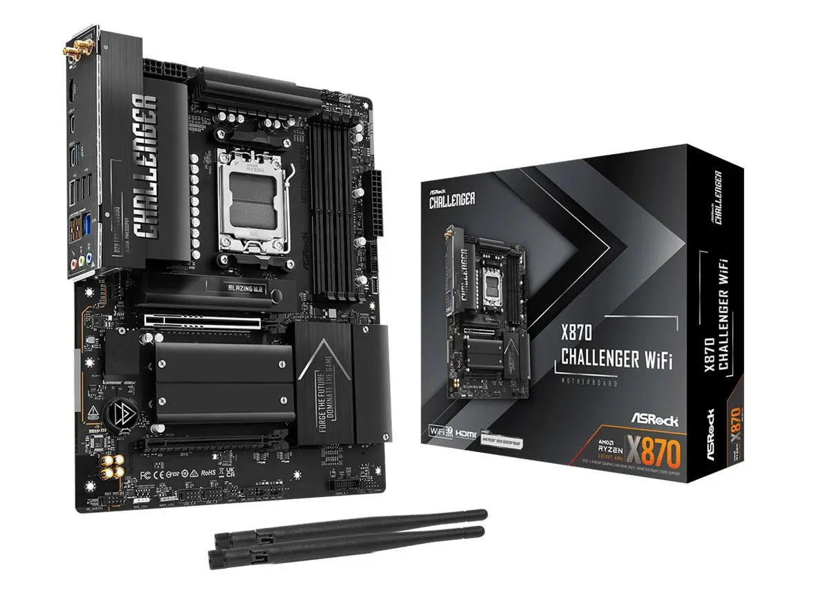 Mainboard|ASROCK|AMD X870|Socket AM5|ATX|RAM DDR5-SDRAM|4xSlots|Wi-Fi Yes|Bluetooth Yes|1xNumber of M.2 (M) slots|X870CHALLENGERWIFI