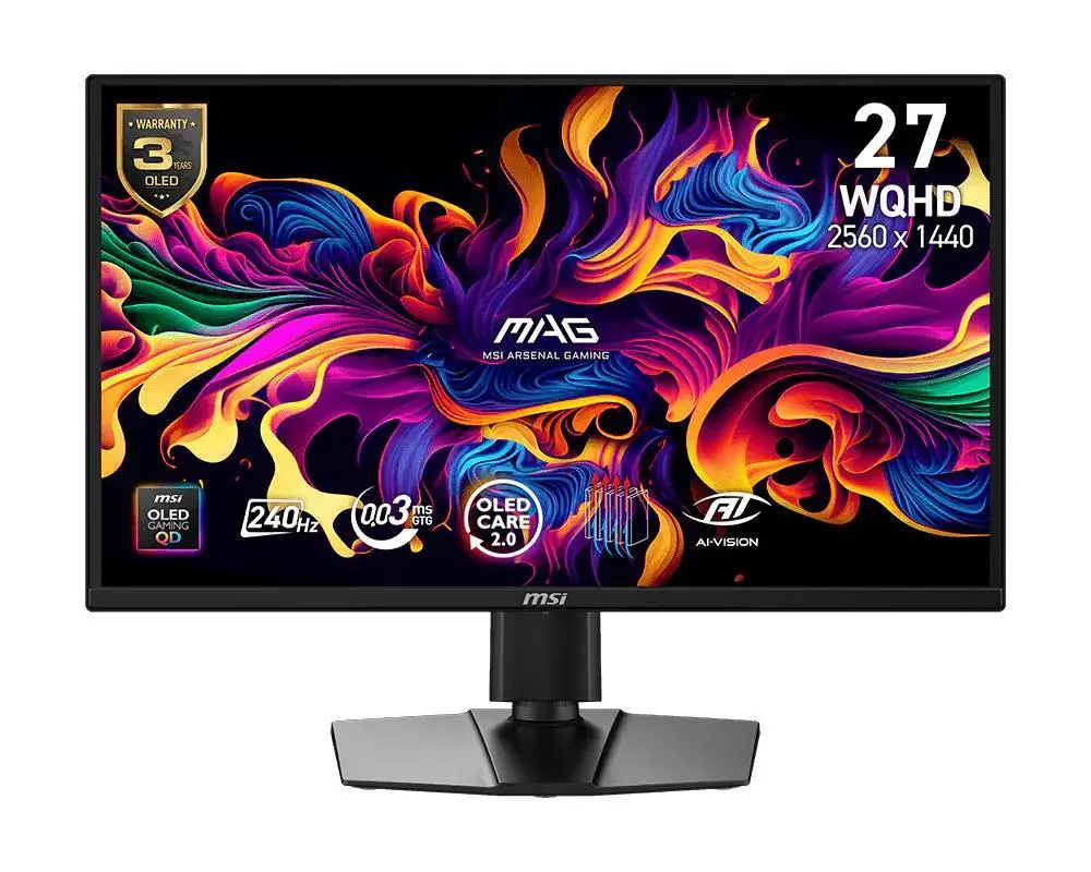 Monitor|MSI|26.5 "|2560 x 1440 pixels|Wide Quad HD|Native aspect ratio 16:9|QD-OLED|Flat|MAG272QPQD-OLEDX24