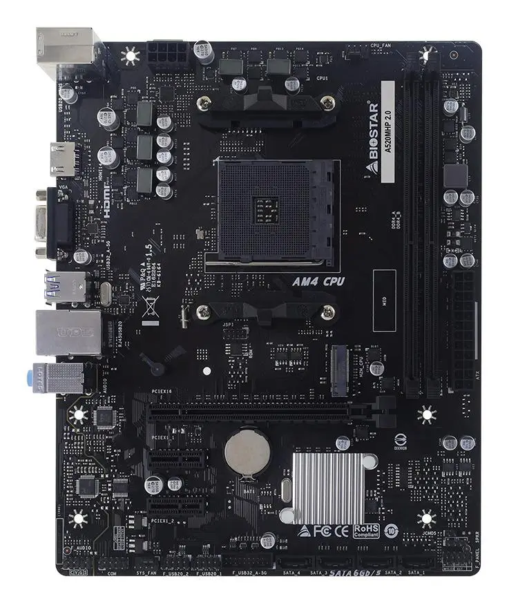 Mainboard|BIOSTAR|AMD A520|Socket AM4|micro ATX|RAM DDR4-SDRAM|2xSlots|1xNumber of
