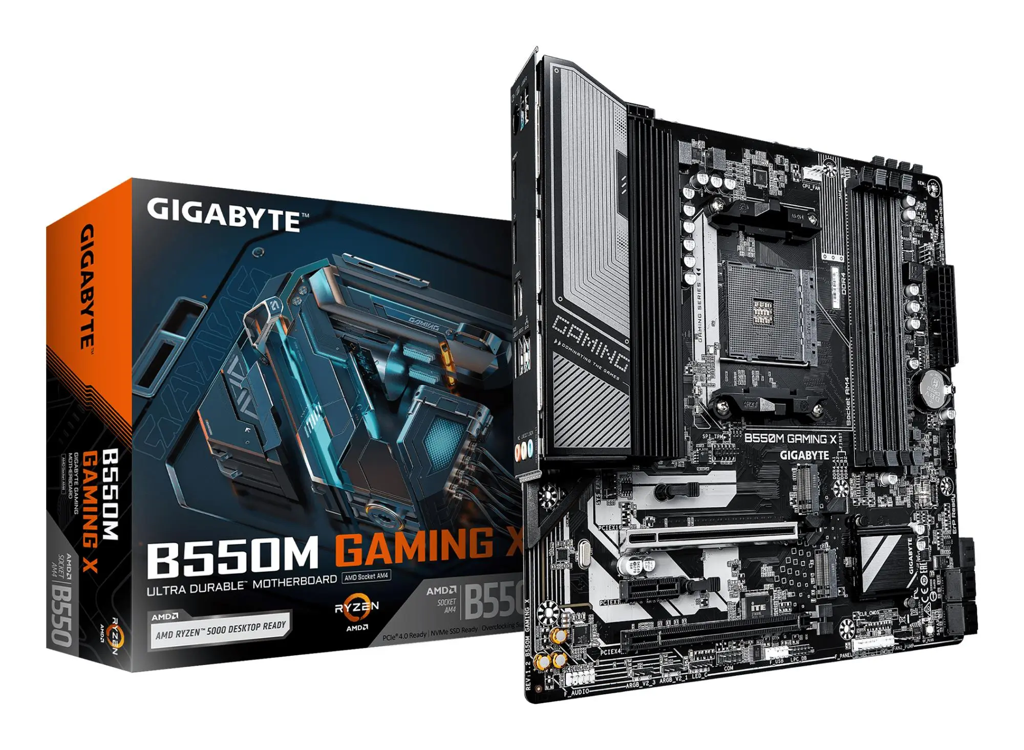 Mainboard|GIGABYTE|AMD B550|Socket AM4|micro ATX|RAM DDR4-SDRAM|4xSlots|2xNumber of M.2 (M) slots|B550MGAMINGX1.2