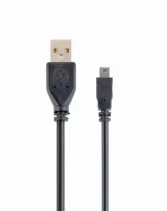 CABLE USB2 AM-MINI 1.8M BLACK/CCP-USB2-AM5P-6 GEMBIRD