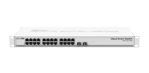 Switch|MIKROTIK|CSS326-24G-2S+RM|Switch type Managed|Rack mounting Yes|Form factor 1U|24xRJ-45 ports|RJ-45 Ports Type Gigabit Ethernet (10/100/1000)|2xSFP+ module slots quantity|10G support Yes|Power over Ethernet (PoE) Yes|CSS326-24G-2S+RM