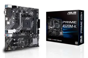 Mainboard|ASUS|AMD A520|SAM4|MicroATX|2xPCI-Express 3.0 1x|1xPCI-Express 3.0 16x|1xM.2|Memory DDR4|Memory slots 2|1x15pin D-sub|1xHDMI|2xUSB 2.0|4xUSB 3.2 type B|1xPS/2|3xStereo jack 3.5mm|1xRJ45|PRIMEA520M-K