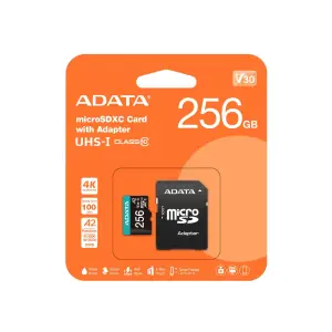 MEMORY MICRO SDXC 256GB W/AD./AUSDX256GUI3V30SA2-RA1 ADATA