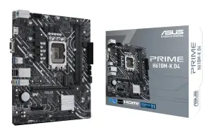 Mainboard|ASUS|Intel H610|LGA1700|MicroATX|Memory DDR4|Memory slots 2|1xPCI-Express 3.0 1x|1xPCI-Express 4.0 16x|1xM.2|1x15pin D-sub|1xHDMI|2xAudio-In|1xAudio-Out|4xUSB 2.0|2xUSB 3.2|1xPS/2|1xRJ45|PRIMEH610M-KD4