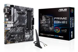 Mainboard|ASUS|AMD B550|SAM4|MicroATX|Memory DDR4|Memory slots 4|2xPCI-Express 3.0 1x|1xPCI-Express 4.0 16x|2xM.2|1x15pin D-sub|1xDVI-D|1xHDMI|2xAudio-In|1xAudio-Out|6xUSB 3.2|1xPS/2|1xRJ45|PRIMEB550M-AWIFIII